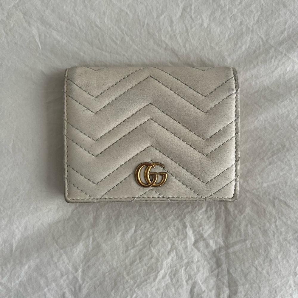 Gucci White Quilted Leather Wallet
